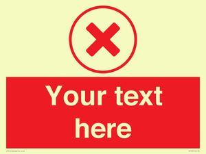 Custom red background, red cross in circle sign